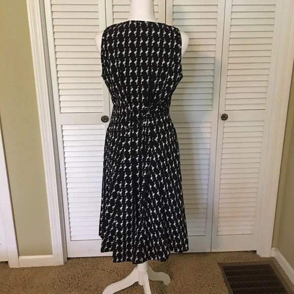 Tulip Size Small Black and White Flamingo Print Dress - Picture 2 of 13
